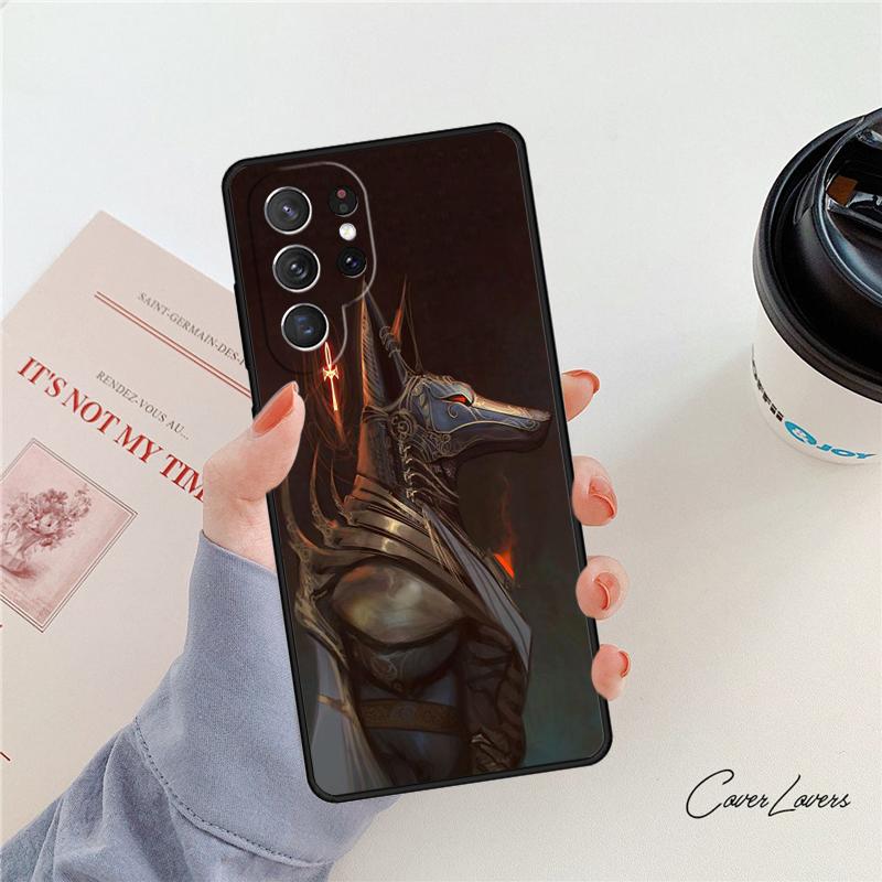Anubis Ankh Egyptian God phone case For Samsung Galaxy S24 S25 S23 S22 Ultra Note 10 20 Plus S20 S21 FE Cover