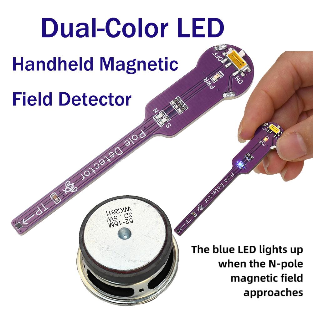 Handheld Magnetic Pole Detector Induction Magnet Direction Recognition NS Identification Module with Dual Nolor LED Indicator