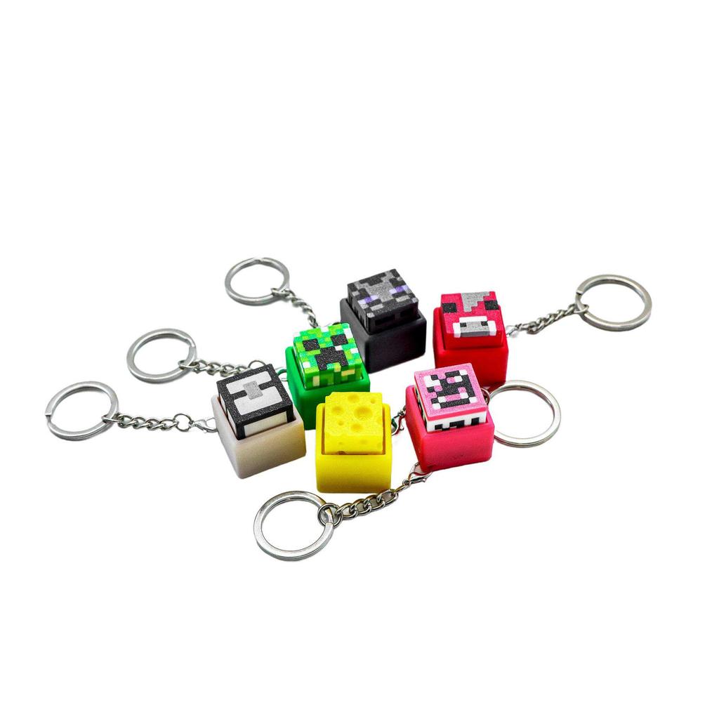 3D Printed Minecraft Keyboard Clicker Stress Relief Keychain