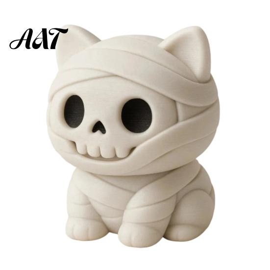 Car Interior Decorations Miniature Mummy Animal Figurine, 3D Printed Pig Chicken Dino Duck Niche Holiday Collectibles Cat Statue, Spooky Cute