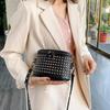 Luxury Retro Design Women's Bucket Shoulder Bag New Fashion Rivet Diamond Small Square Bag Personality High-end Crossbody Bag CLE