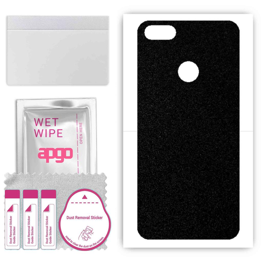 apgo Protective Skin Sticker for the Back Compatible with TP-Link Neffos C9A, Wrap Film, Foil, Vinyl - Pattern Matte Black