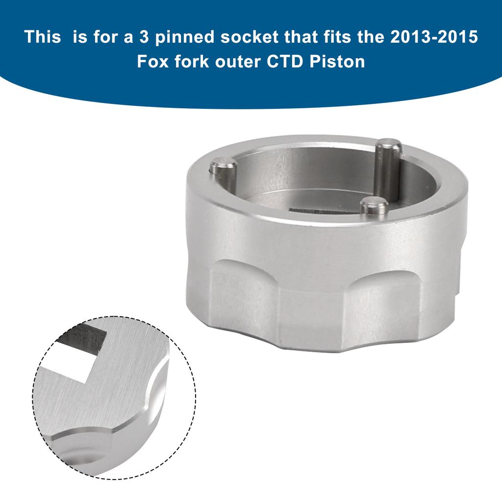 Fork Socket Tool for Fox CTD 3 Pin Outer Piston Removal-- 398-00-504