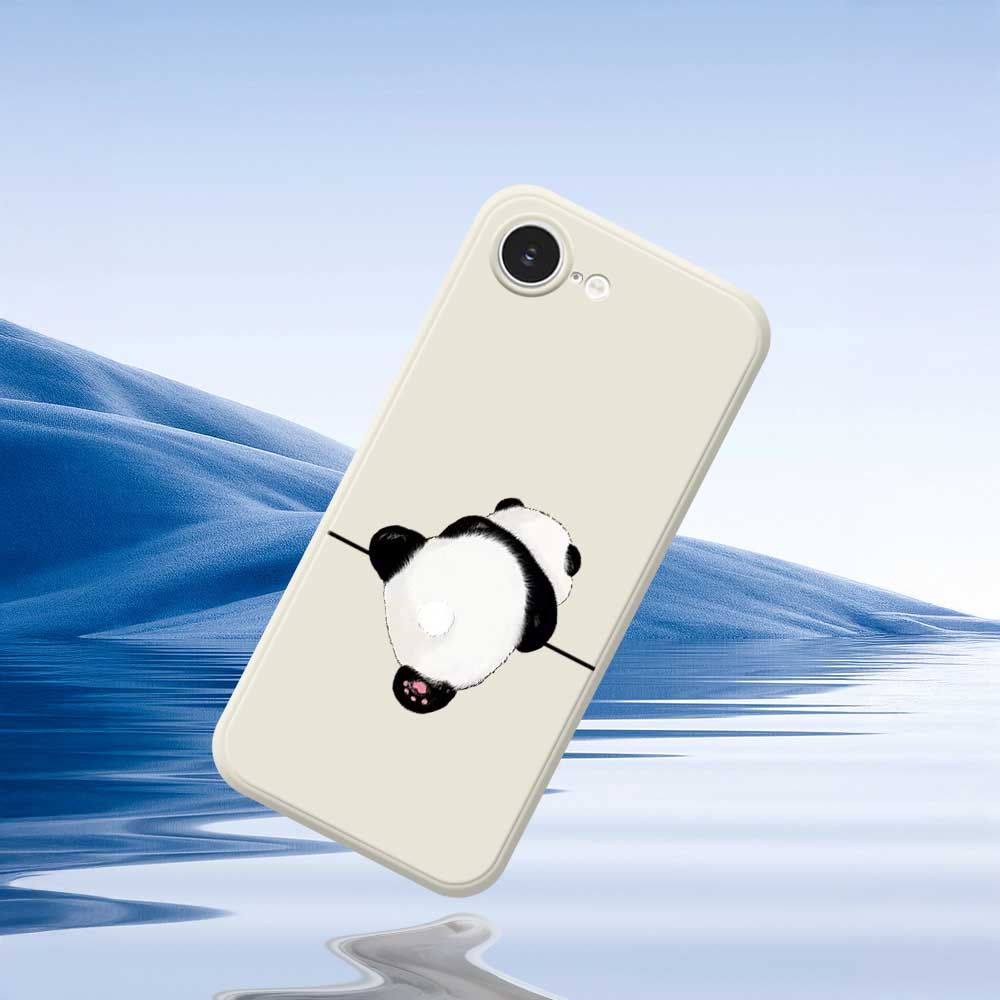 For iPhone 16e Case Panda Back Pattern Printing Straight Edge TPU Phone Back Cover