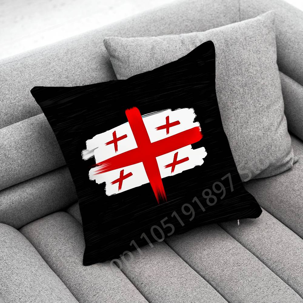 Georgia Tbilisi Passport Flag Map Throw Pillow Case For 45cm 40cm 30cm 50cm 55cm Square Home Pillowcase Case