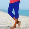 Women's High Waist Yoga Pants Summer Hollow Out Comfortable Stretch Tight Pants Workout Compression Capried Pants