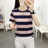 Summer Striped T-shirt Women's Short-sleeved T-shirt Clothes Loose Top