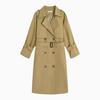 Women's Spring and Autumn New Khaki Hepburn Style Long Windbreaker Loose Large Size Temperament Double-breasted Jacket for Women