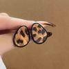 Silver needle simple leopard print geometric stud earrings popular new versatile earrings retro fashion niche earrings