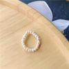 HI MAN 4 Pcs/Set Korean Mixed Handmade Pearl Stone Acrylic Small Round Bead Heart Ring Women Classic Elegant Dating Jewelry