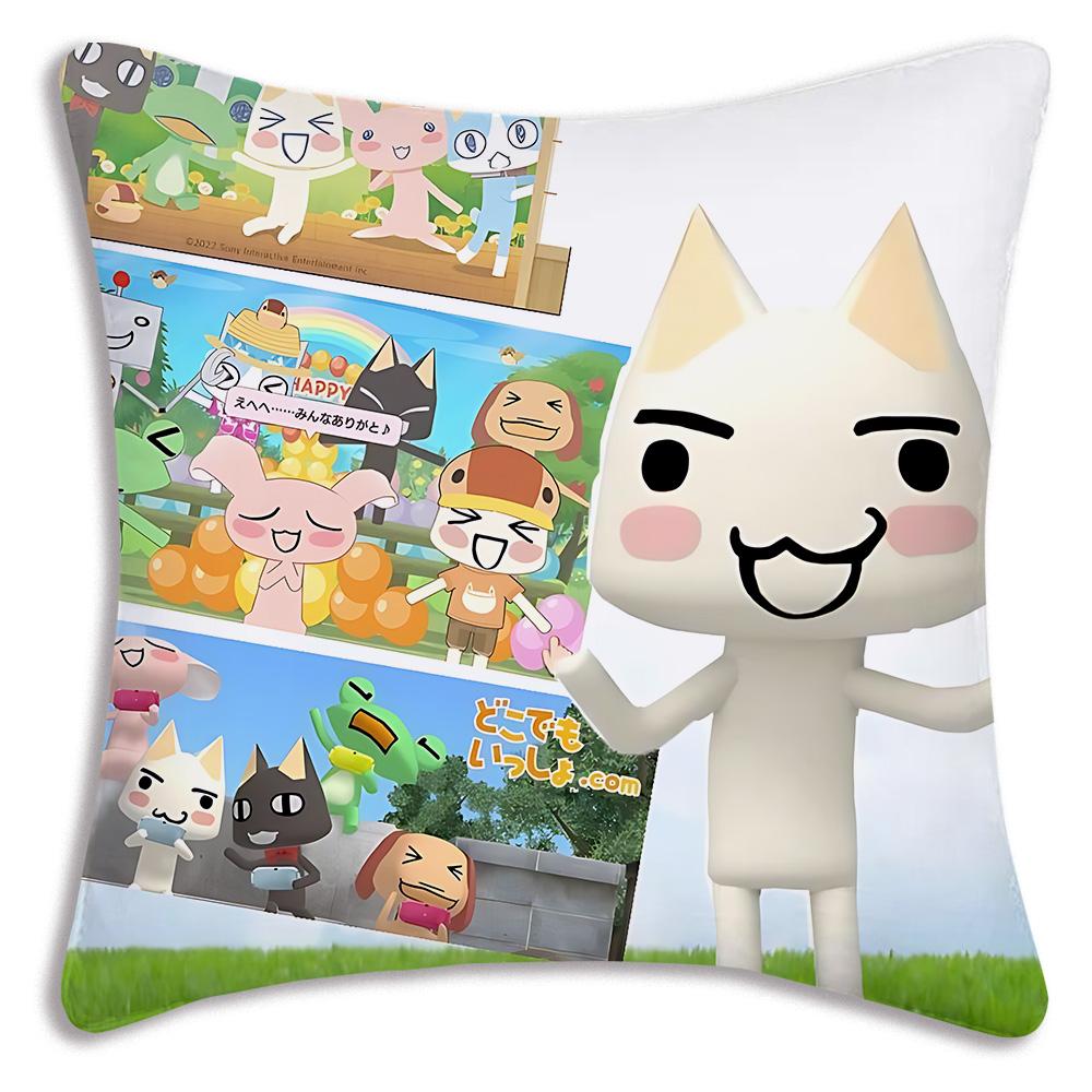 Cute l-Inoue Anime Toro Pillow Covers Cartoon Sofa Decorative Home Double-sided Printing Short Plush Cute Cushion Cover