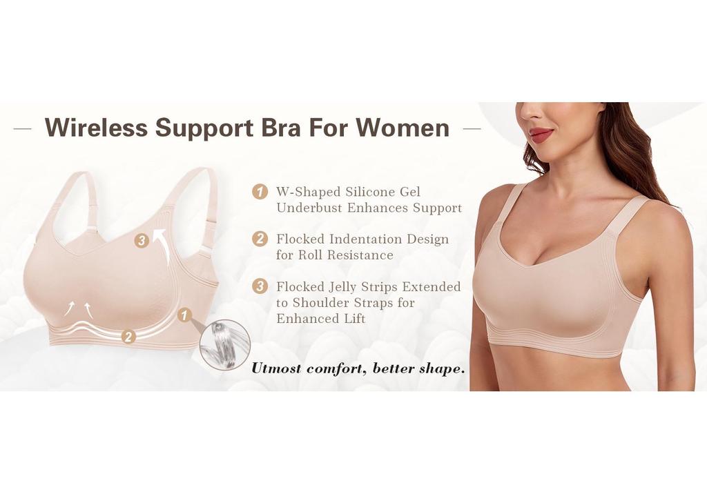 Vertvie European Edition Wireless Seamless Push-up Bra for Women - Soft Support & Full Coverage