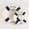 Wall Ornament Life Buoy Foam Aboard Nautical Life Lifebuoy Ring Boat Wall Hanging Mediterranean Style Home Decoration