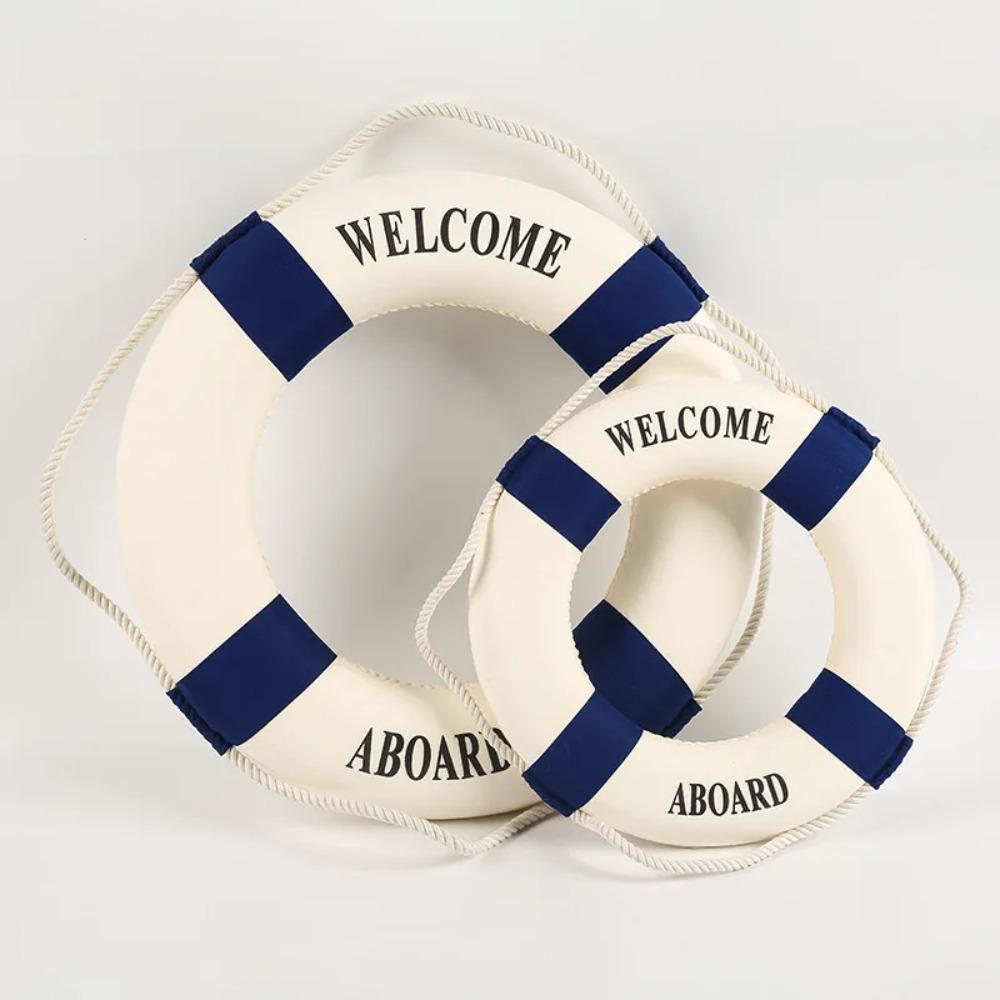 Wall Ornament Life Buoy Foam Aboard Nautical Life Lifebuoy Ring Boat Wall Hanging Mediterranean Style Home Decoration