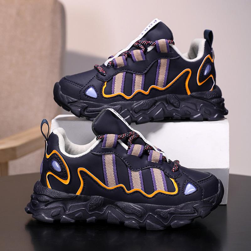 Fashion Leather Girl's Sports Shoes Autumn and Winter Children's Platform Sneakers Breathable Kids Running Shoes zapatos niña