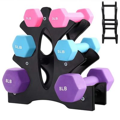 Soporte para Mancuernas Estante de 3 Niveles Solo Compacto para Mancuernas Pequeño Gimnasio en Casa Entrenamiento Trípode Triple