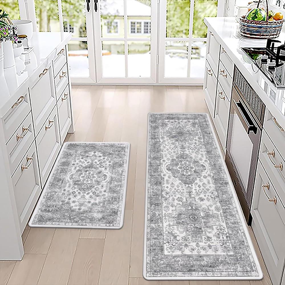 Anti Fatigue Kitchen Mat Boho Carpet Vintage Rugs Non-Slip Kitchen Mat for Floor Comfort Kitchen Floor Mats for Sink Laundry