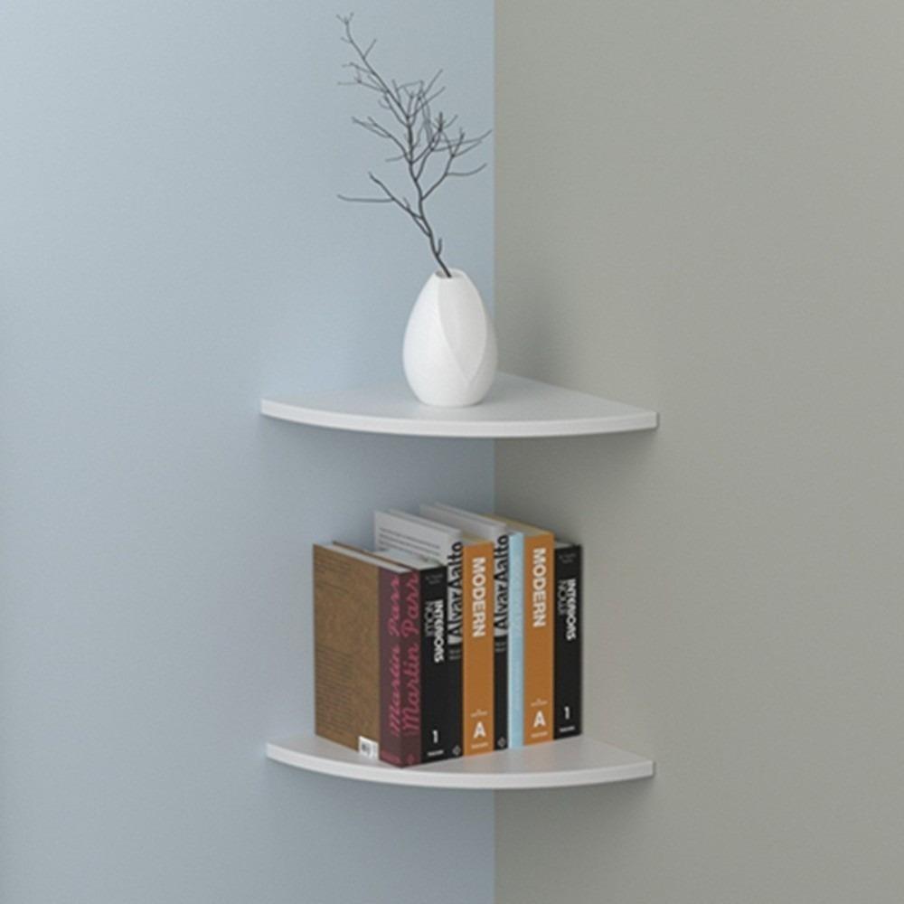 PVC Floating Corner Shelf Quarter Circle Wall Mount Wall Corner Storage Rack Multifunctional Home Floating Shelves Home