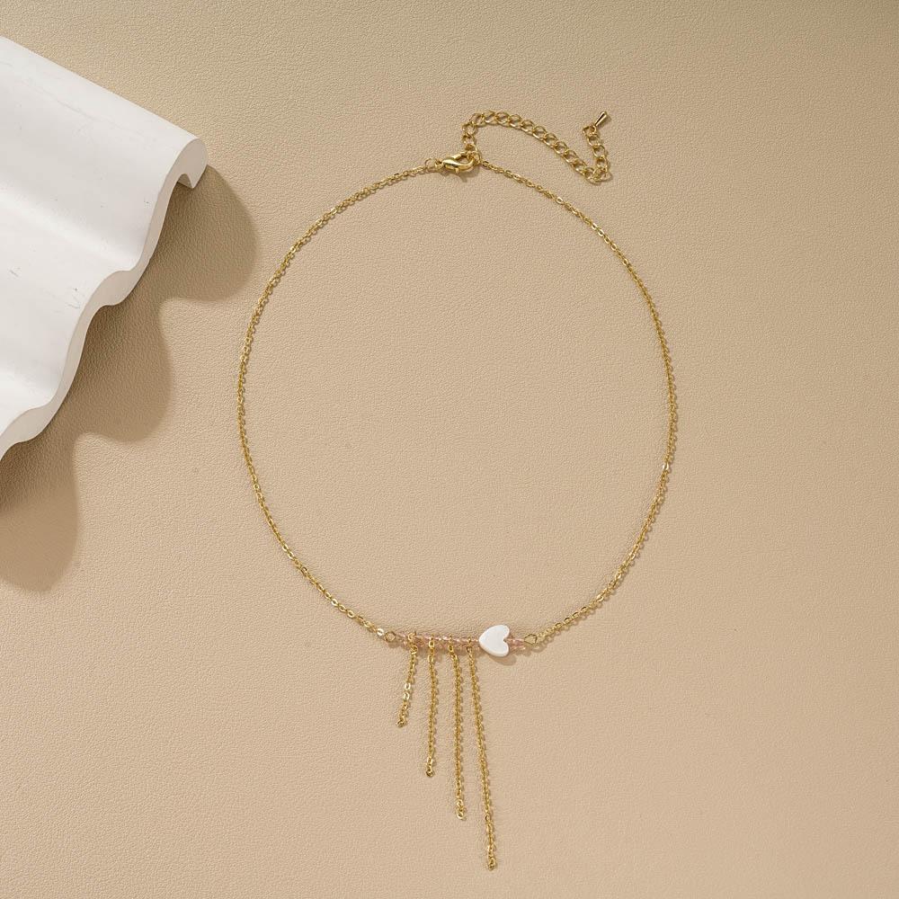 Fashion 2023 Elegant Tassel Shell Pendant Necklace For Women With Stylish Geometric Design