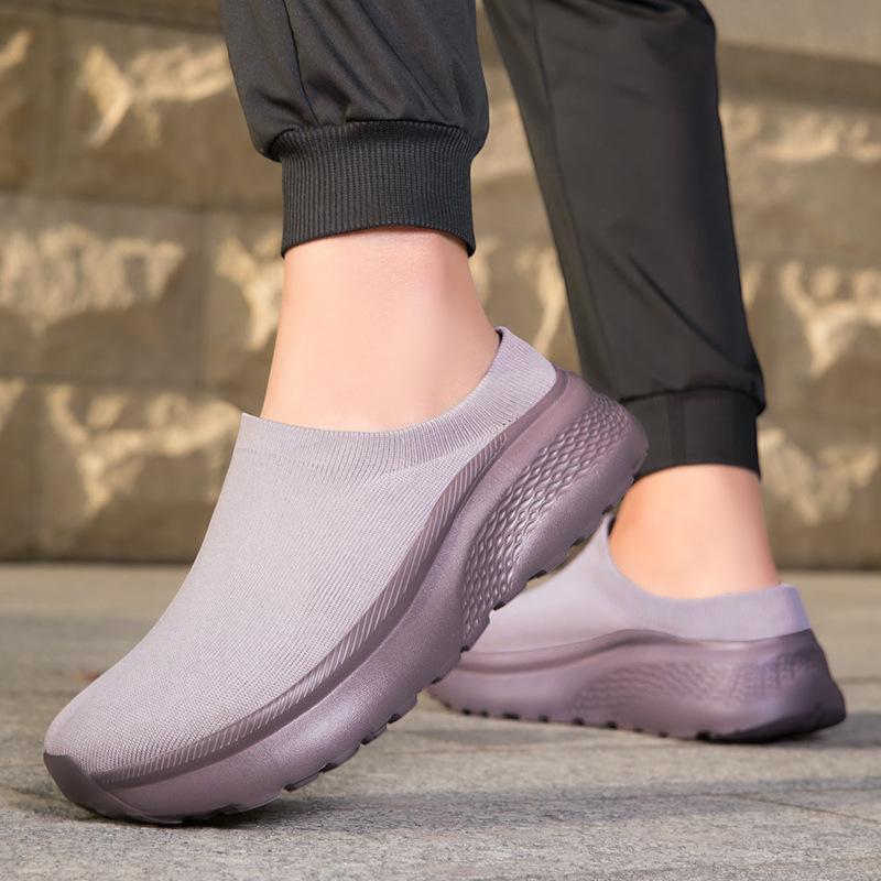 Casual shoes breathable fly-woven socks shoes wide last couple models one pedal platform sneakers half drag