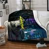 Cyberpunk Future Cityscape Blanket Soft Throw Blanket For Home Bedroom Bed Sofa Travel Office Solid Christmas Blanket