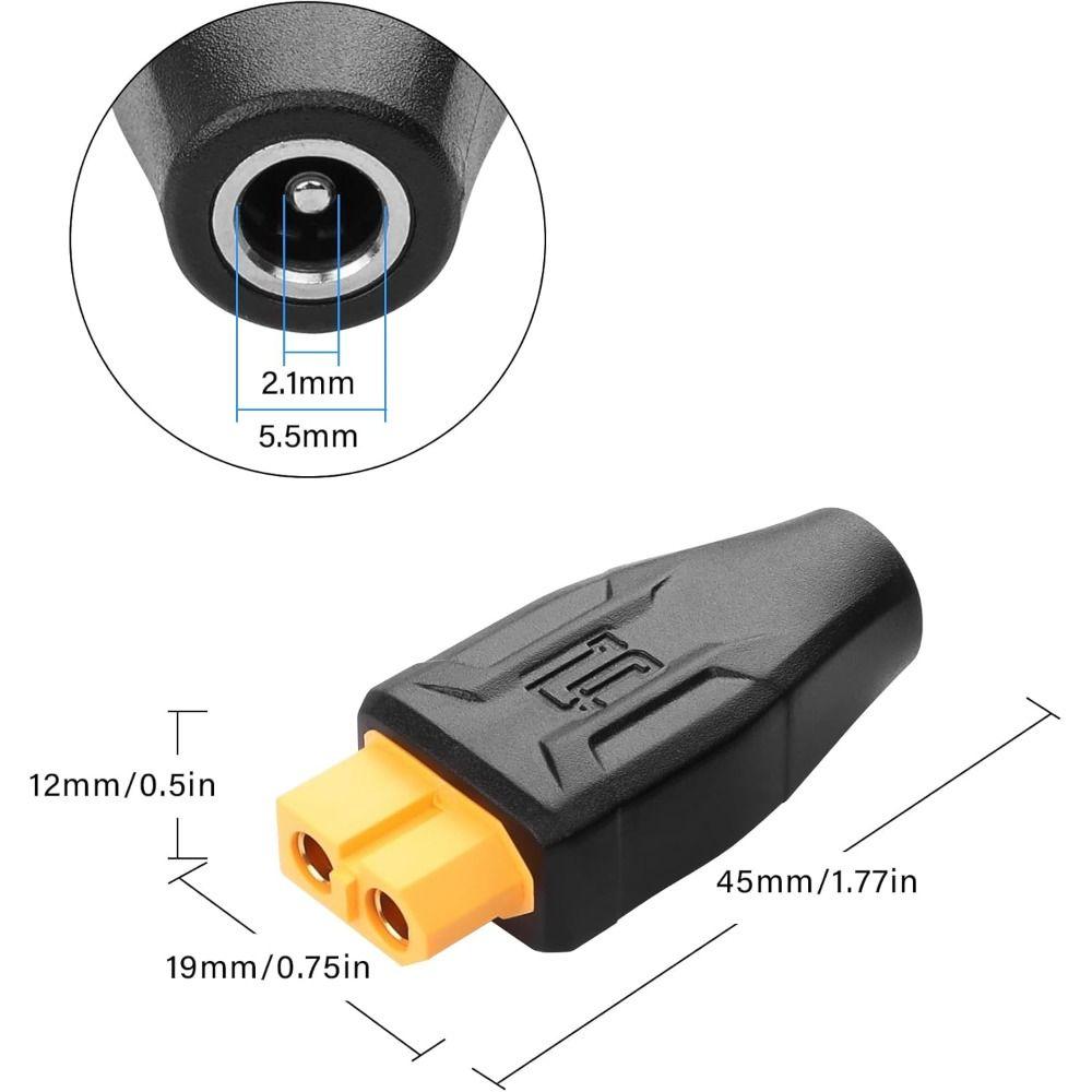 5525 7450 USB C to XT60 Adapter 20V/5A Male to Female XT60 to EC5 Converter for Airplane Model Energy Storage Outdoor Power