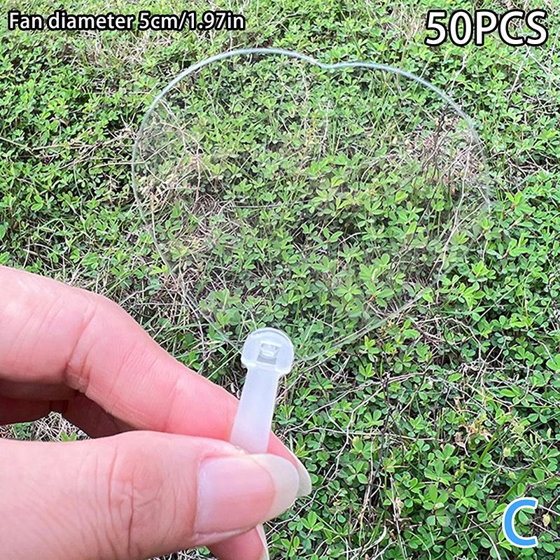 

50 шт. Милий Міні Прозорий Вентилятор Пластикові Заготовки Аркуш DIY Концертні Матеріали для Творчості Дитячий Матеріал Ручної Роботи Весільні Подарунки C