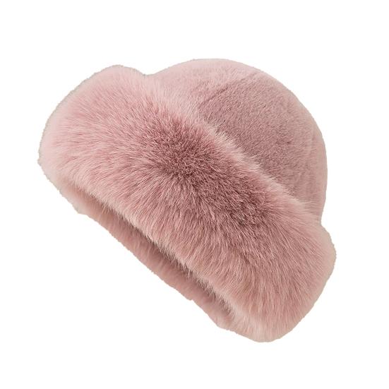 Women Hat Solid Color Soft Imitation Mink Fur Hat Ear Protection Thickened Warm Autumn Winter Fluffy Hat