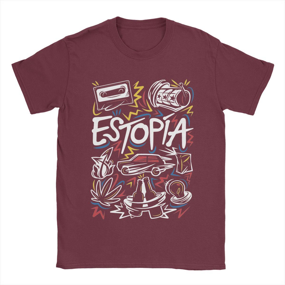 

Men s T-Shirt ESTOPA 25th Anniversary Tour Funny 100% Cotton Tees Short Sleeve T Shirts Crew Neck Clothing Gift Idea XXXXXL бордовый