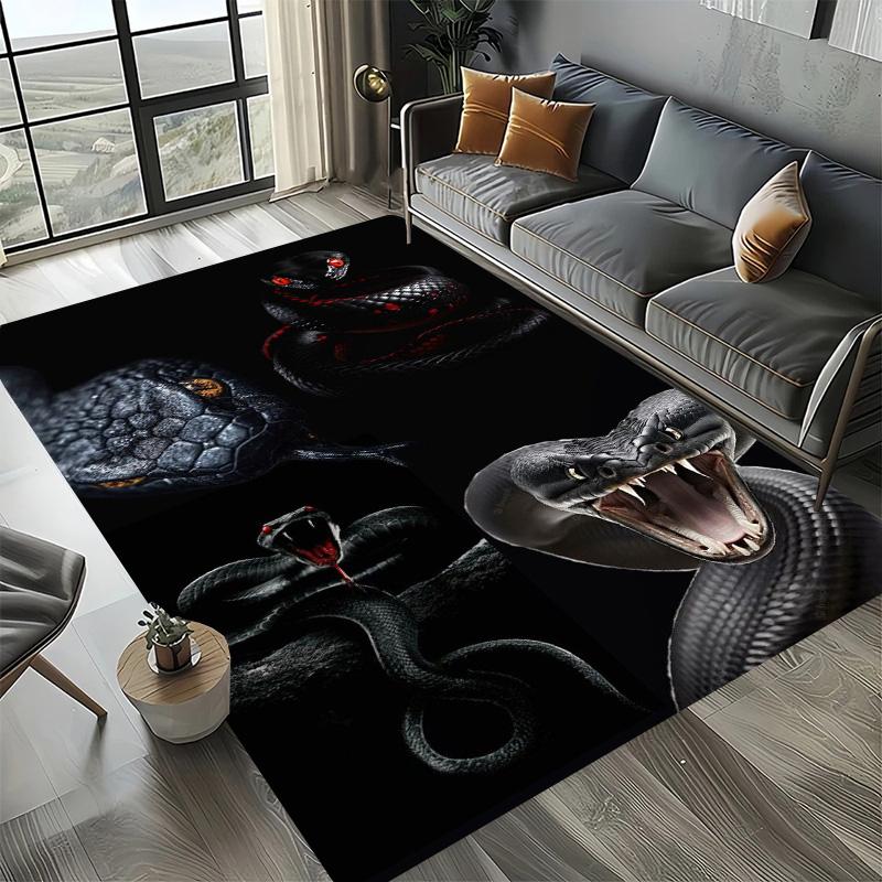 Living Room Sofa Kitchen Entrance Doormat Large Area Rugs 3D Printing Animal Snake Pattern Carpet Non Slip Balcony Floor Mat