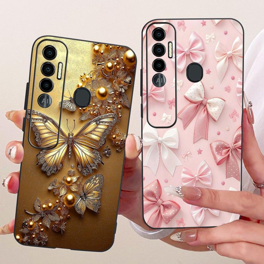 Case For Tecno Spark 7 Pro Phone Back Cover For Tecno Spark7 7T 7Pro  Fashion Style Black Case TPU Soft Silicone Bumper Coque