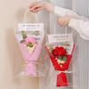 Glowing Crochet Flowers Bouquet Knitted Eternal Simulated Flowers  Valentine'S Day