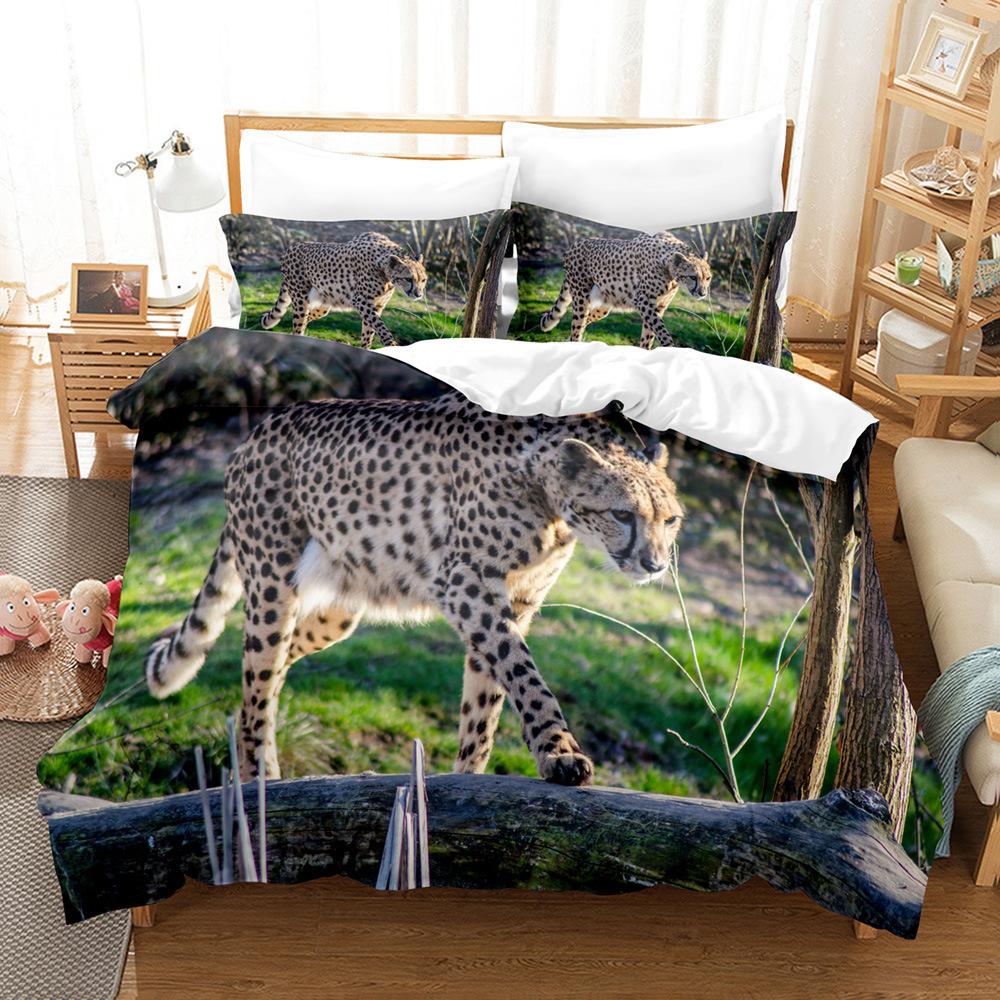 Leopard Pattern Bedding 3D Digital Printing Leopard Three-Piece Set