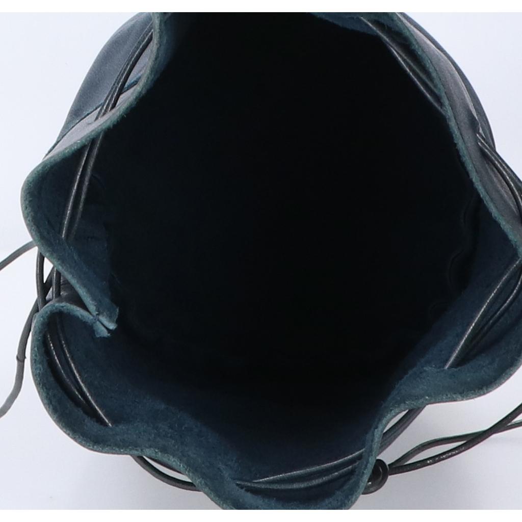 Arts&Crafts Leather Drawstring Pouch M/ Handbag NavyUsed