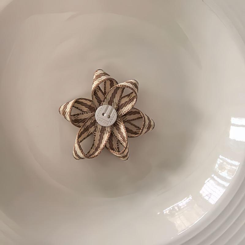 Korean Plaid Ribbon & Petal Button Accessories for Clothing, Shoes, Hats, Jewelry, Bags, DIY & Crafts