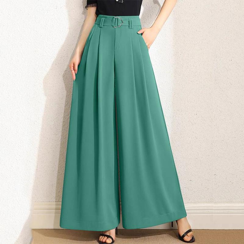 

Женские повседневные брюки ZANZEA с эластичной резинкой на спине и широкими штанинами 5XL зелёный