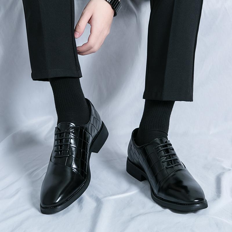 FashionMens Dress Shoes lace up oxfords Men's Formal Original Leather Italian Shoes Men Elegant Casual Business Luxury Social Male Shoe