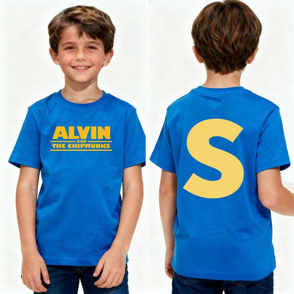 Alvin and The Chipmunks Funny Duplex Printing Tshirt Boys and Girls Fashion Casual Streetwear Child Daily Life Cotton Tee Tops
