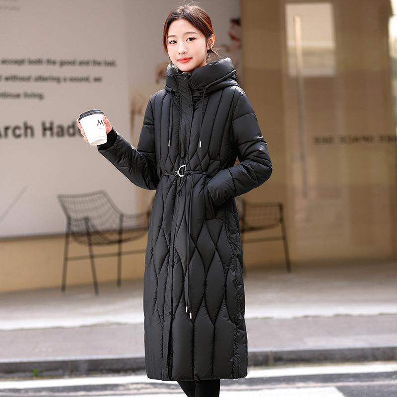 Autumn Winter Thicken Warm Parka Women Casual Solid Color Big Pocket Slim Long Jackets Outwear