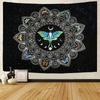 Butterfly Moon Phase Art Tapestry Bohemian Style Wall Hanging Cloth Plants Animals Home Dormitory Aesthetic Mural Decoration