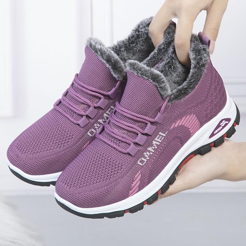 Neue Plus samt verdicken frauen sport schuhe mode lässig warme schuhe rutschfeste und stoßdämpfende winter laufschuhe