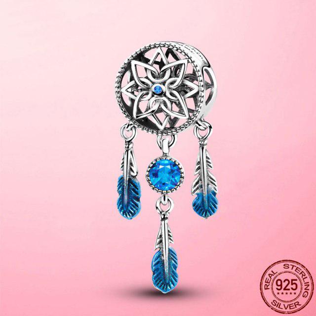 

Стерлингового Серебра 925 пробы Духовный Ловец Снов Шарм Перья Бусины Подходит Оригинальный Модный Браслет Серебро 925 Ювелирные Изделия