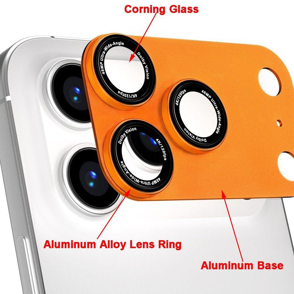 Corning Glass Camera Lens Glass Cover Aluminum Base Fall-resistant AR Camera Lens Protector Back Camera Glass for iP17 Pro