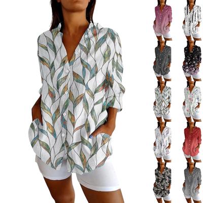 Womens Button Down Shirts Cotton Linen Long Sleeve Dress Shirts Casual Summer Tops Work Blouses