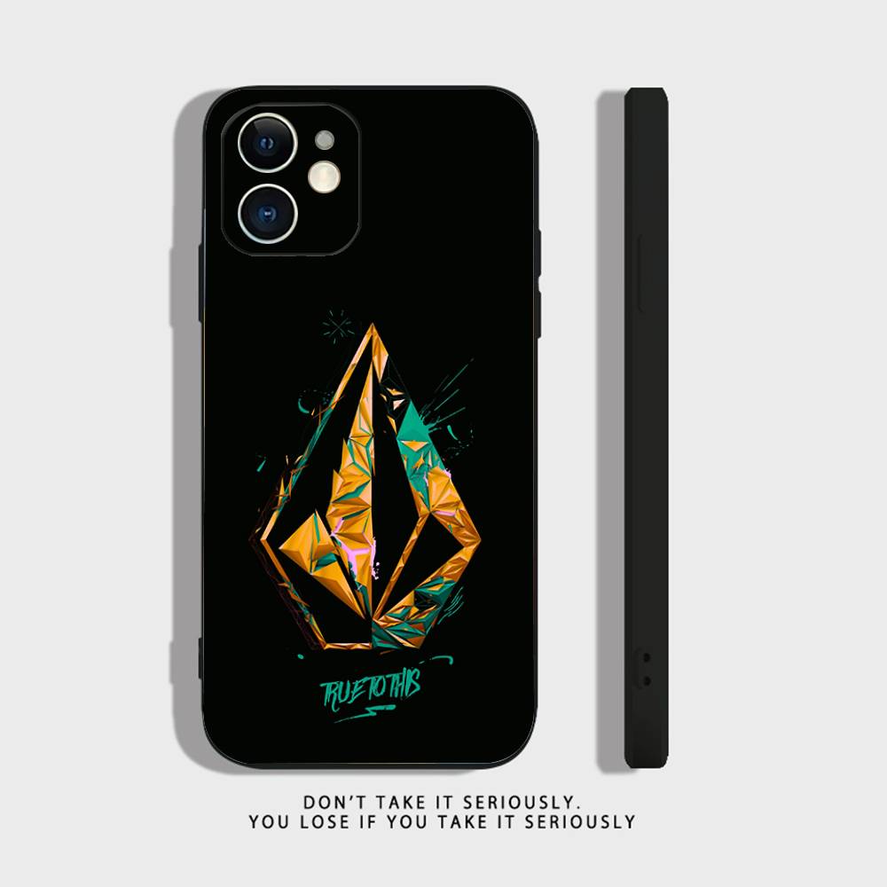 Luxury V-Volcom skateboard Phone Case For iPhone 17 16,15,14,13,12,11,Pro,XS,Max,XR,Plus,Mini Soft Silicone Black Shockproof