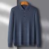 Spring and Autumn Men's Wool Sweater High-end Knitted Cashmere Men's Long-sleeved T-shirt Lapel Shirt