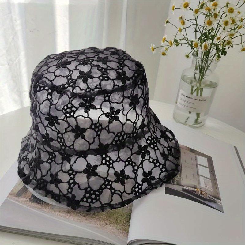 

Женская солнцезащитная панама с цветочным узором, вырезанным лазером - дышащая и стильная шляпа для закрытия лица и защиты от ультрафиолета чёрный