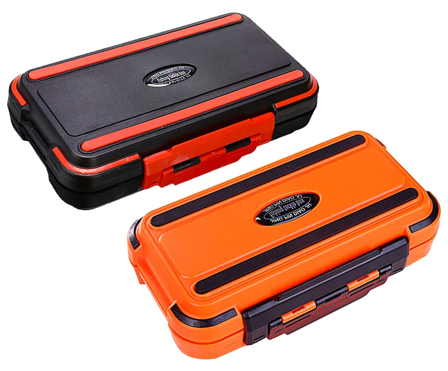 

heizi Fishing Case, Set of 2, Worm Case, Lure Case, Tackle Box, Storage, Tenya Case (Large, Black & Orange)