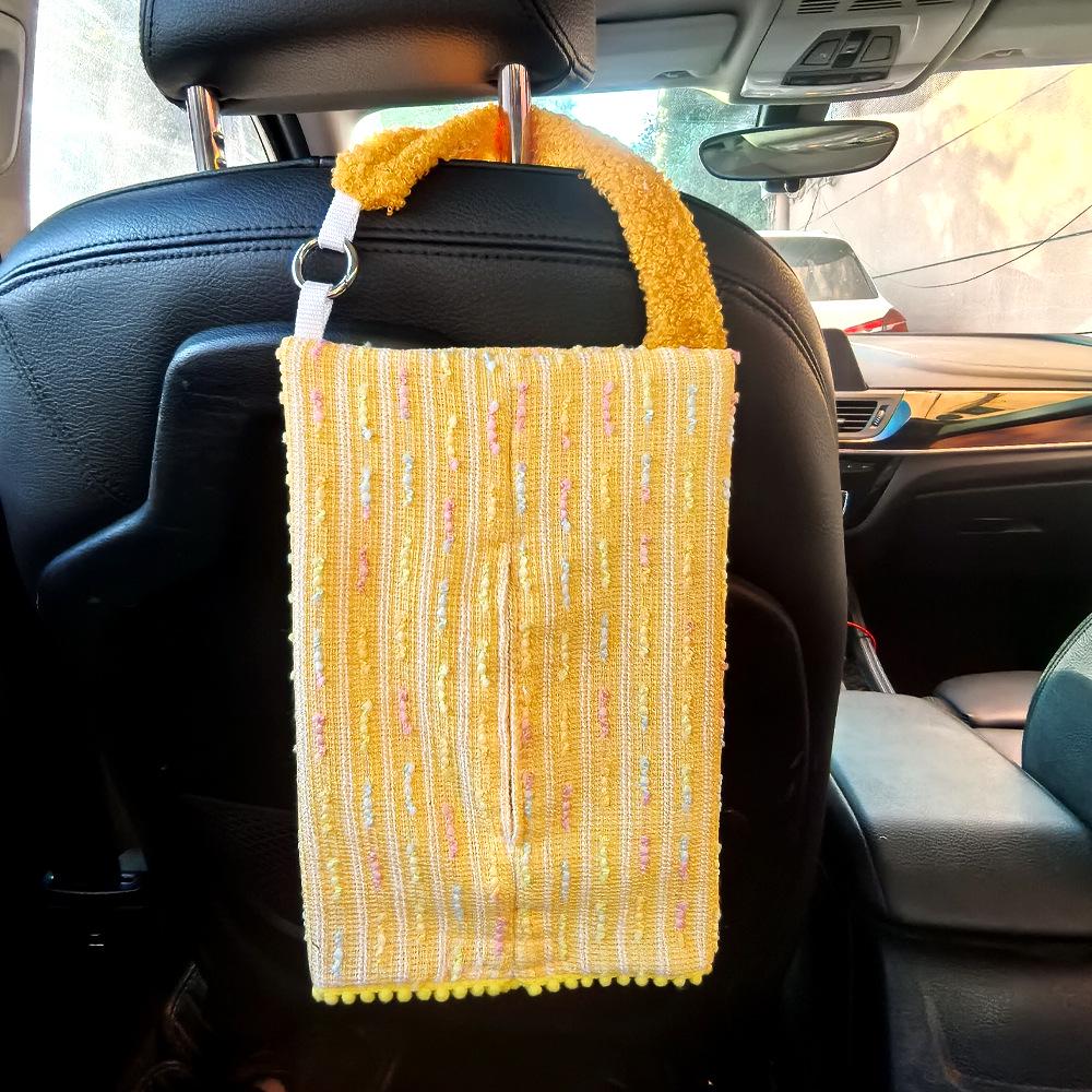 Adjustable French-Style Fabric Car Tissue Box Holder