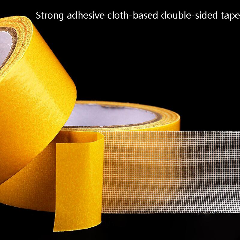 5M Double Sided Cloth Base Tape Translucent Waterproof Super Traceless Cloth Base Tapes High Viscosity Carpet Adhesive